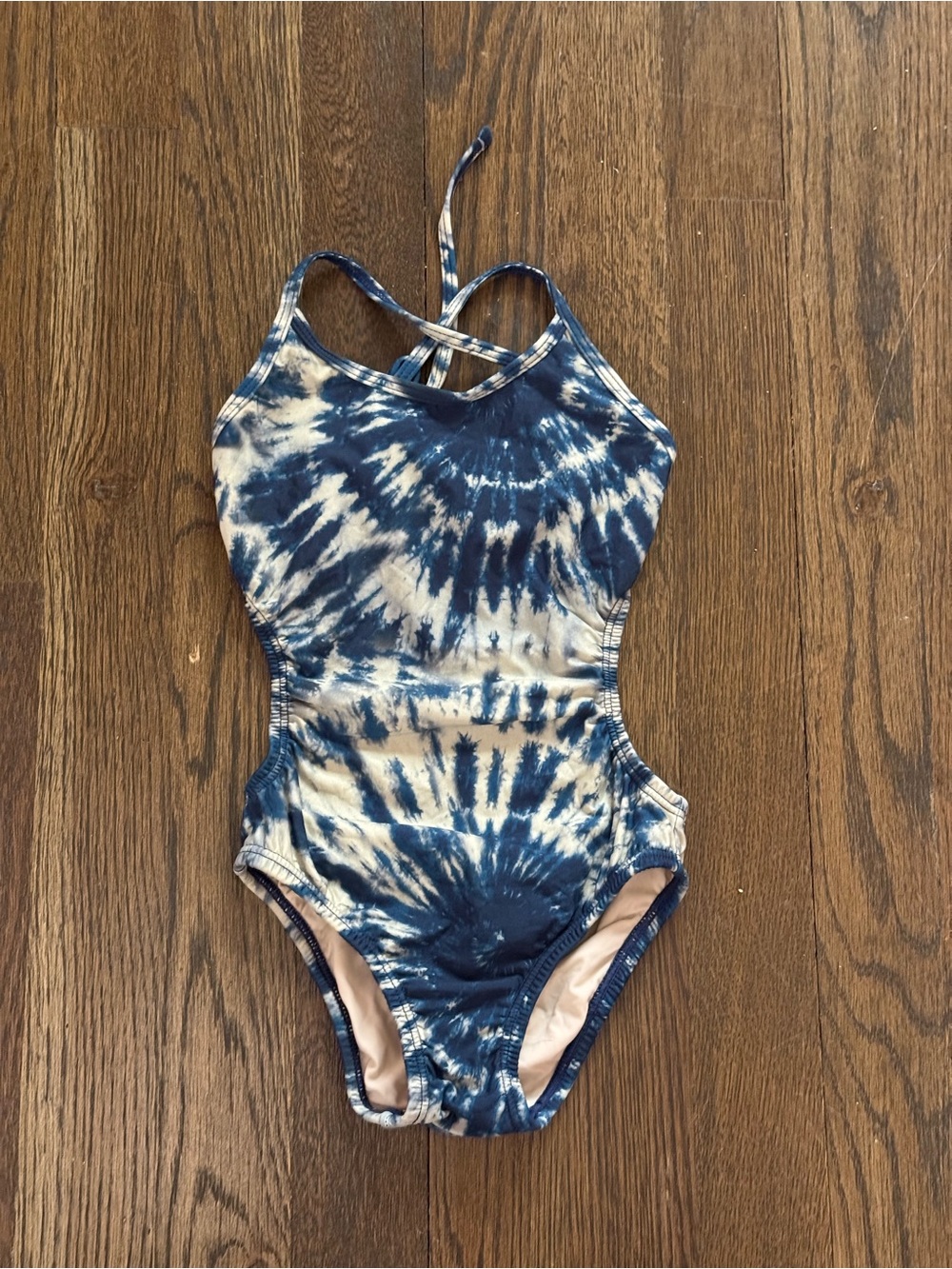 PQ Swim Navy and Cream Tie-Dye One-Piece Swimsuit for Kids